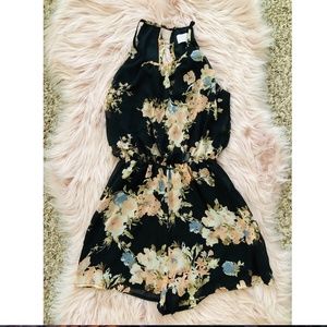 Black Floral Romper